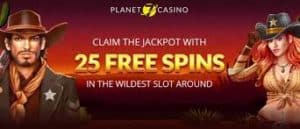 25 FREE SPINS Bonus codes at Planet 7 OZ 8