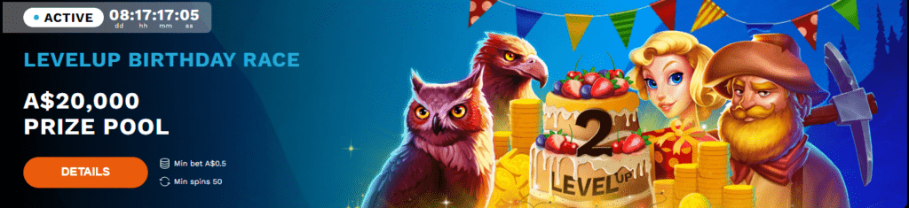 Level Up Casino No Deposit Bonus: 50 FREE SPINS! PROMO CODE: CBC1000 3 Level Up Casino No Deposit Bonus: 50 FREE SPINS! PROMO CODE: CBC1000 3