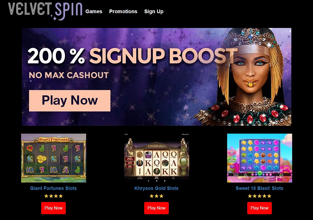 VELVET SPIN CASINO – A 120 FREE SPINS NO DEPOSIT BONUS with No Max Cashout 3