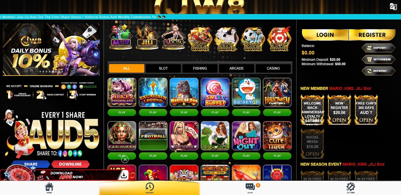 JW8AU Casino No Deposit Bonus – Claim Your 20 AUD Free Chip for Registering 7 JW8AU Casino No Deposit Bonus – Claim Your 20 AUD Free Chip for Registering 5